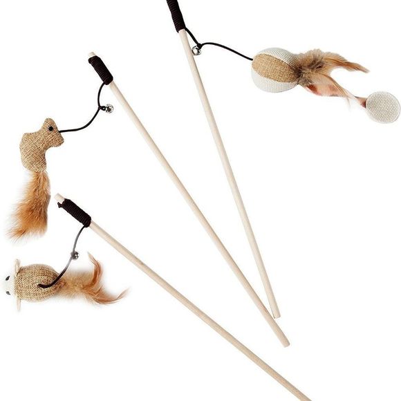 LukPaw Cat Teaser Cat Kitten Toys Set Natural Sisal Wand Teasers with Mouse - Picture 6 of 9